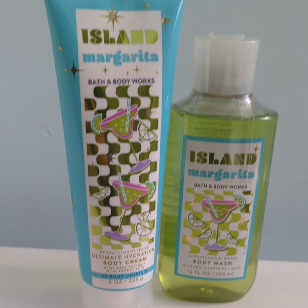 Bath & Body Works Island Margarita Body Wash and Cream - Aqua and Lime